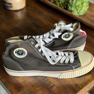 P.F. Flyer Men’s hi top vintage sneakers black and white size 12